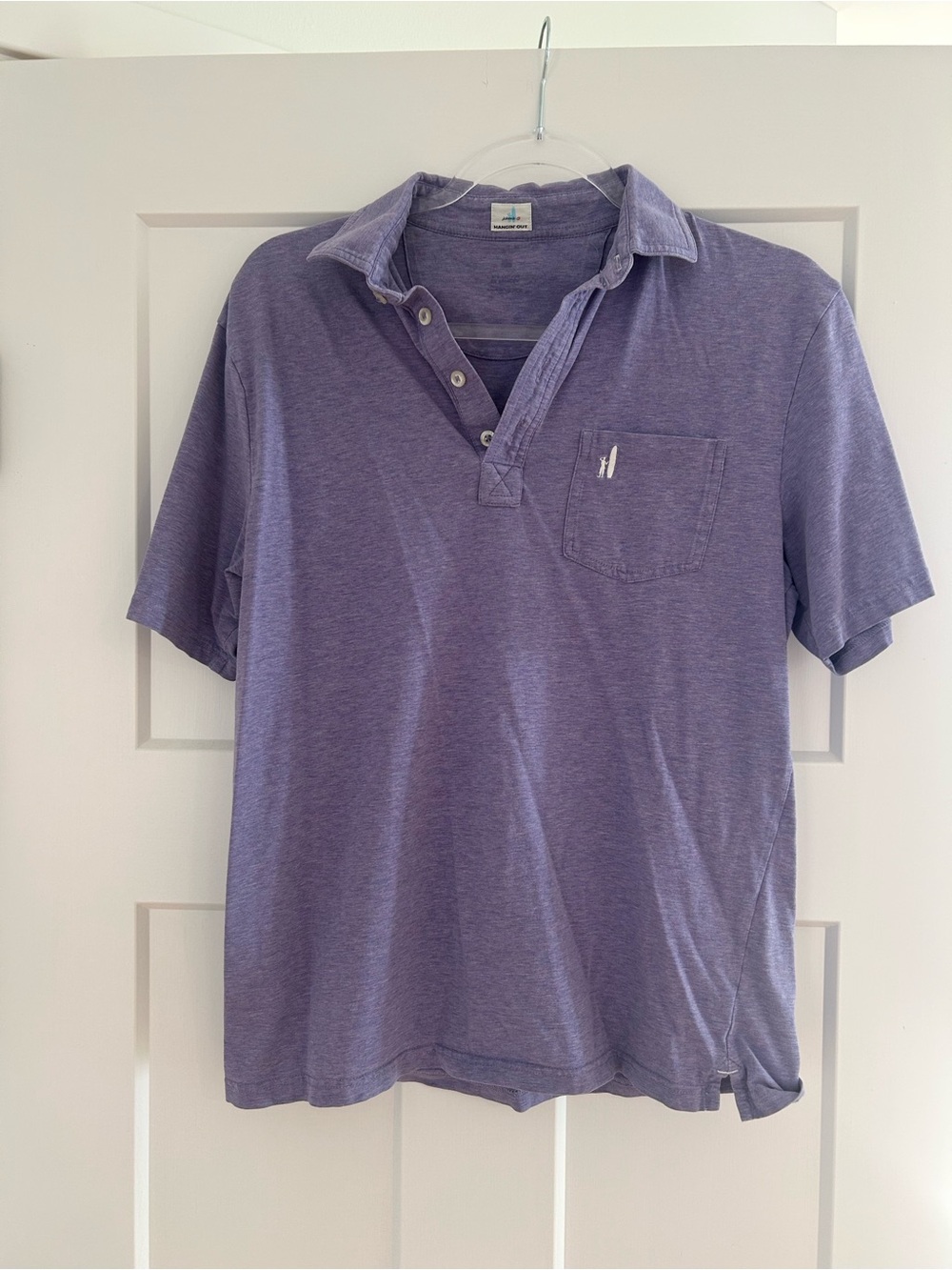 johnnie-O Lavender Short-Sleeve Polo with Chest Pocket